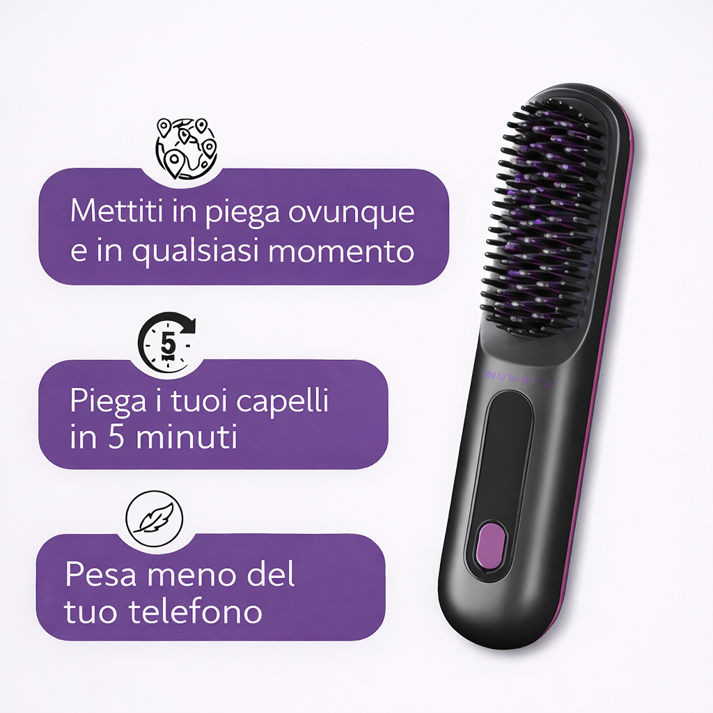 Spazzola lisciante portatile Glowique